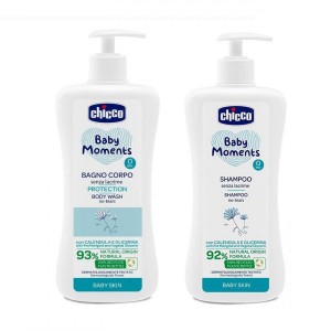 СЕТ КУПКА 500МЛ + ШАМПОН 500 МЛ BABY MOMENTS PROTECTION CHICCO