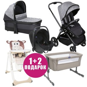 КОЛИЧКА TRIO MYSA CHARMING GREY+ПОДАРОК КРЕВЕТЧЕ NEXT2ME И СТОЛЧЕ POLLY2START